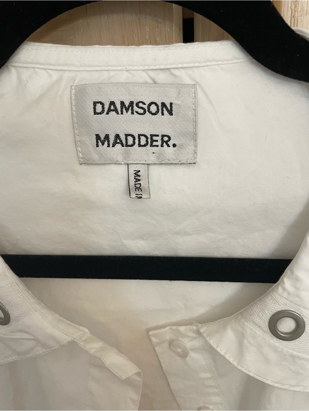 NWOT Damson Madder White Organic Cotton Oversized Statement Collar Blouse US 6 - Picture 10 of 10